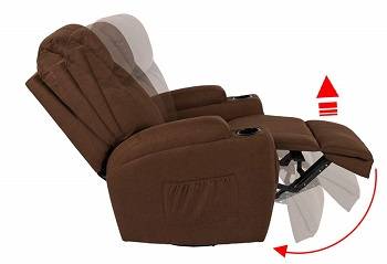 Esright Coffee Fabric Massage Recliner Chair review