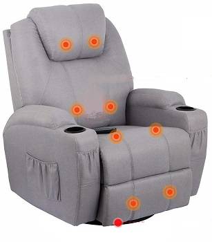 Esright Grey Fabric Massage Recliner Chair 360 Degre